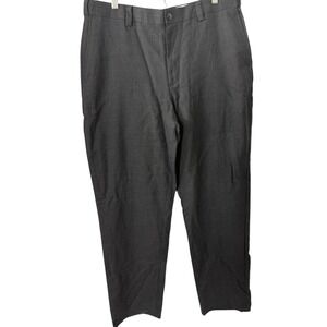 LL Bean Dress Pants Gray Comfort Waist Mens 36Wx36L Grey Pockets 100%‎ Wool